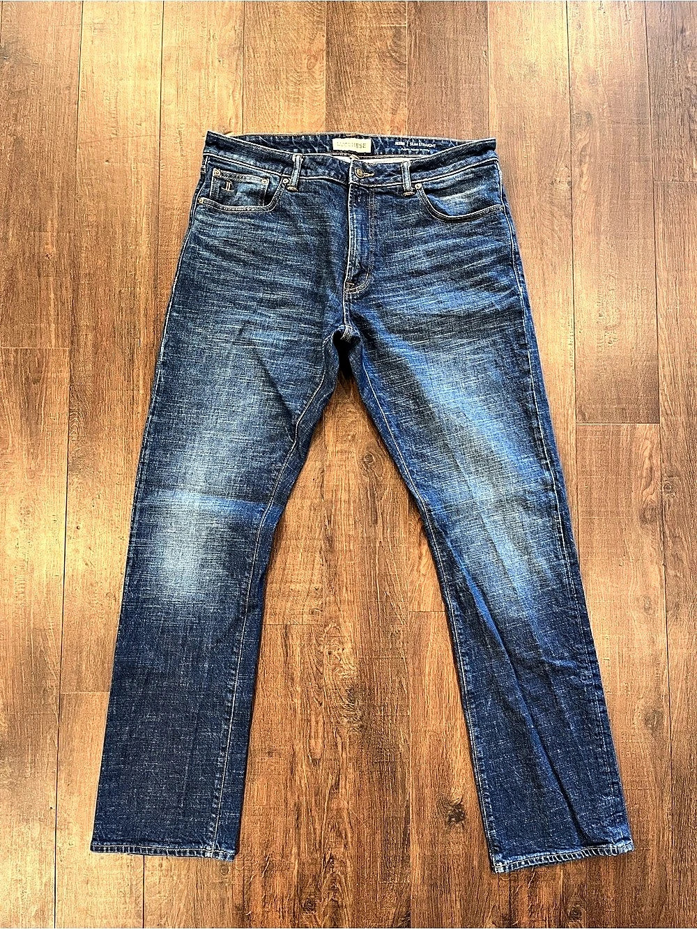 Lucchese Jesse Slim Straight Jeans Mens 34 Dark Wash Western Classy Denim Rodeo